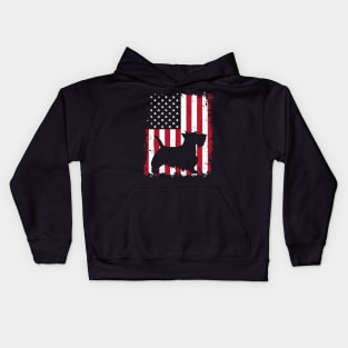 Dog Scottish Terrier Dog USA Flag Patriotic 4th of July 722 paws Kids Hoodie